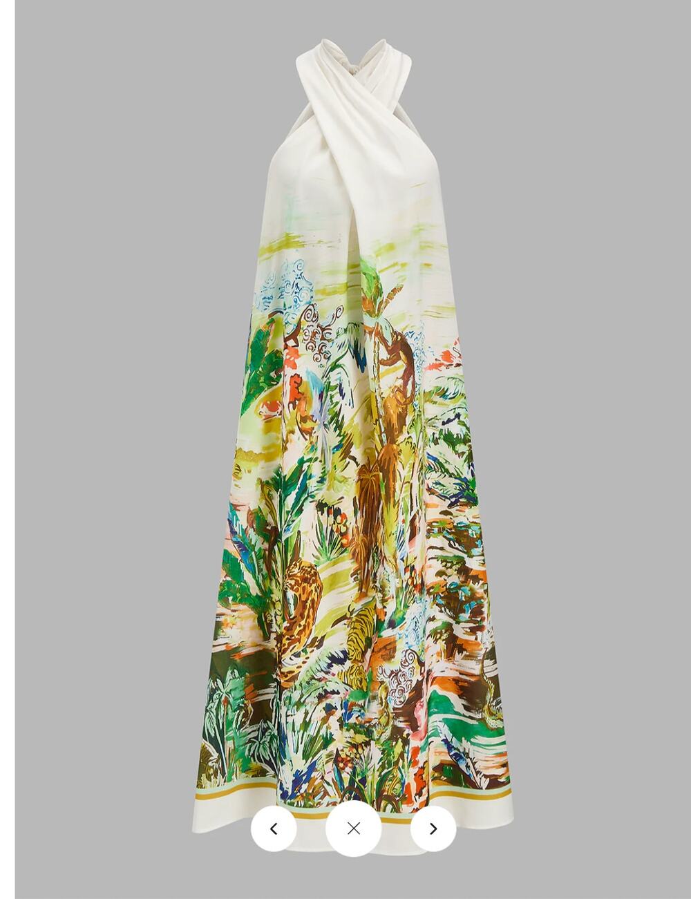 NWT Commense Cross-Neck Tropical Watercolor Print Maxi Dress Sz M